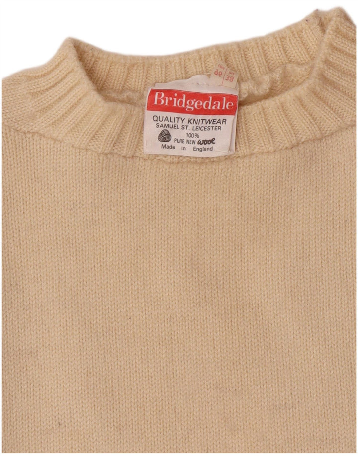 Bridgedale Herren-Pullover mit Rundhalsausschnitt, EU 38, kleine beige Wolle
