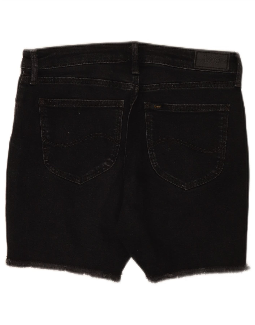 Lee Damen Boyfriend-Jeansshorts W27 Small aus schwarzer Baumwolle