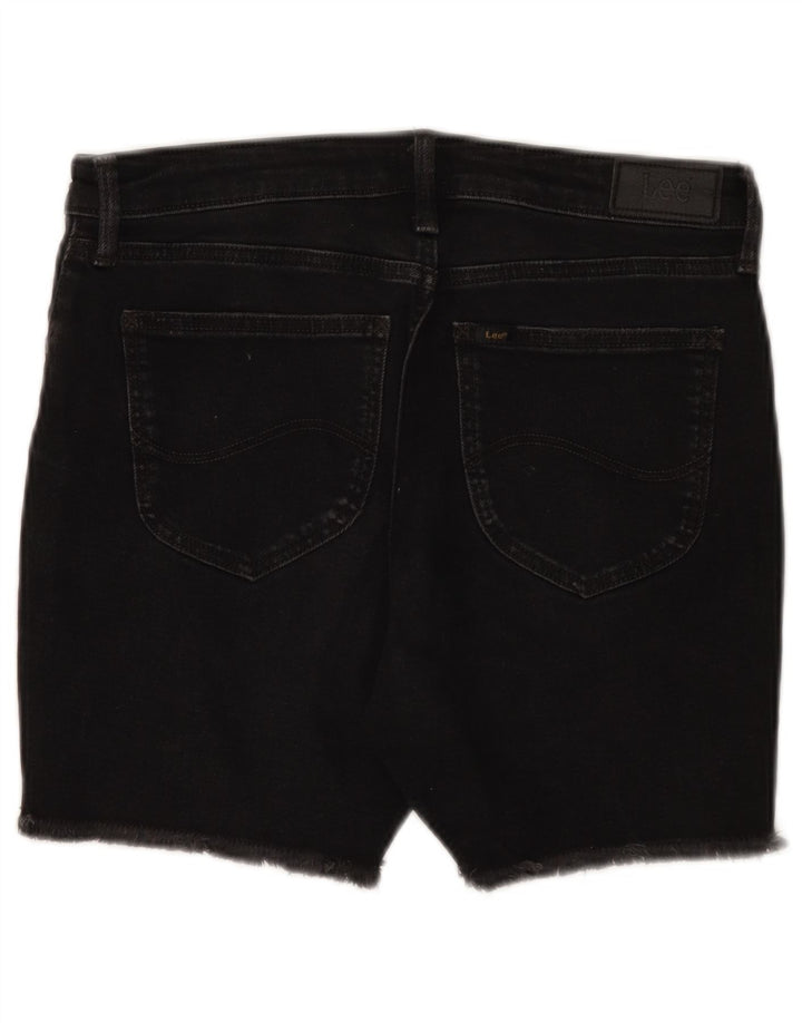 Lee Damen Boyfriend-Jeansshorts W27 Small aus schwarzer Baumwolle