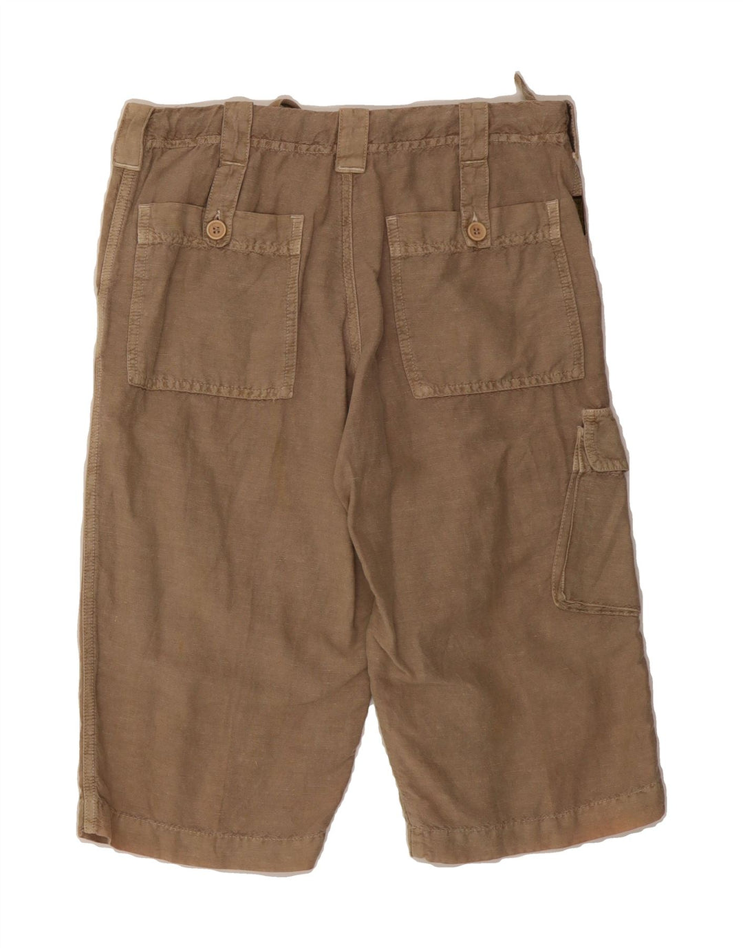 ARMANI Womens Cargo Shorts W31 Medium Beige Linen Vintage Armani and Second-Hand Armani from Messina Hembry 