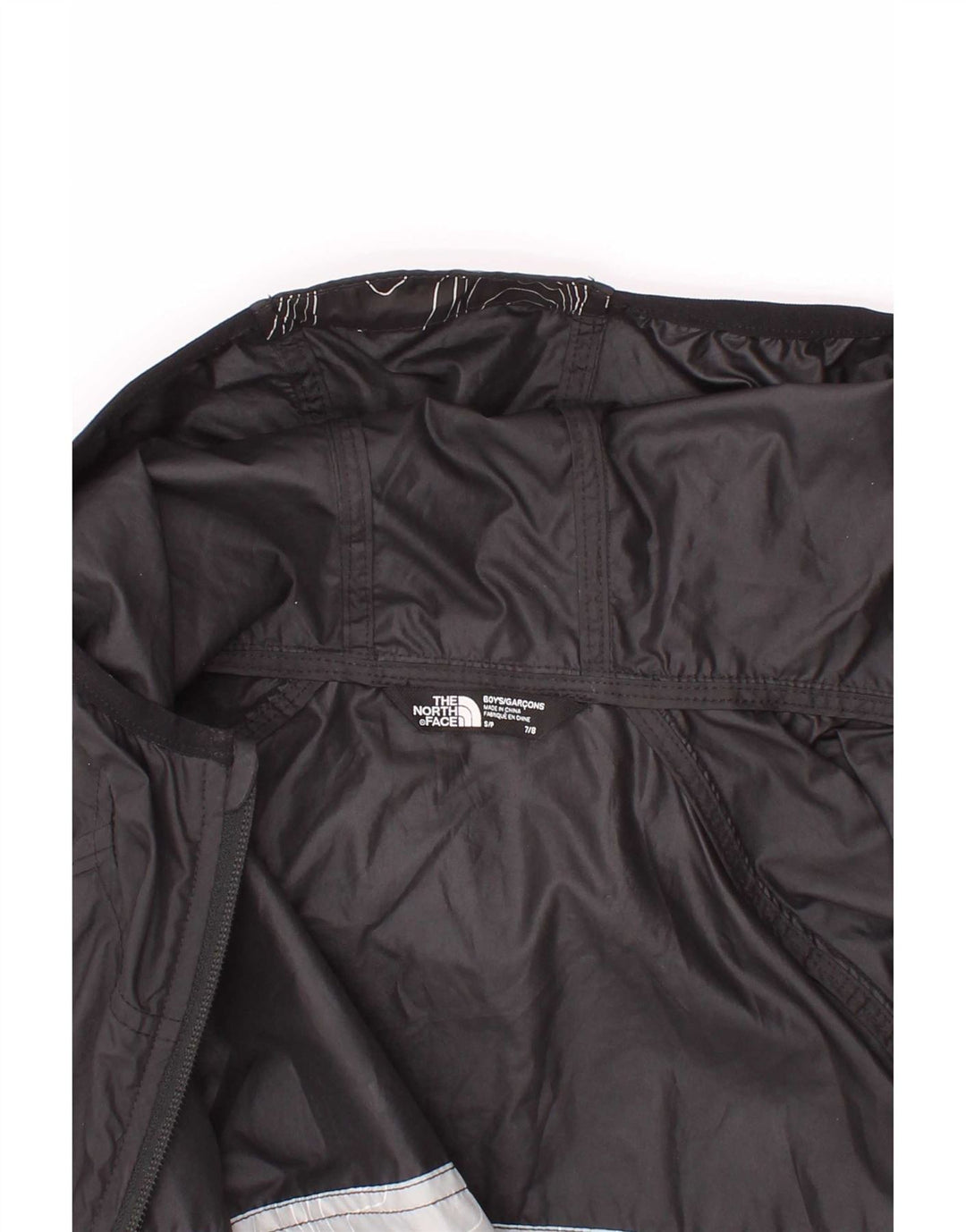 The North Face Jungen-Regenjacke mit grafischer Kapuze, 7–8 Jahre, Größe S, Schwarz