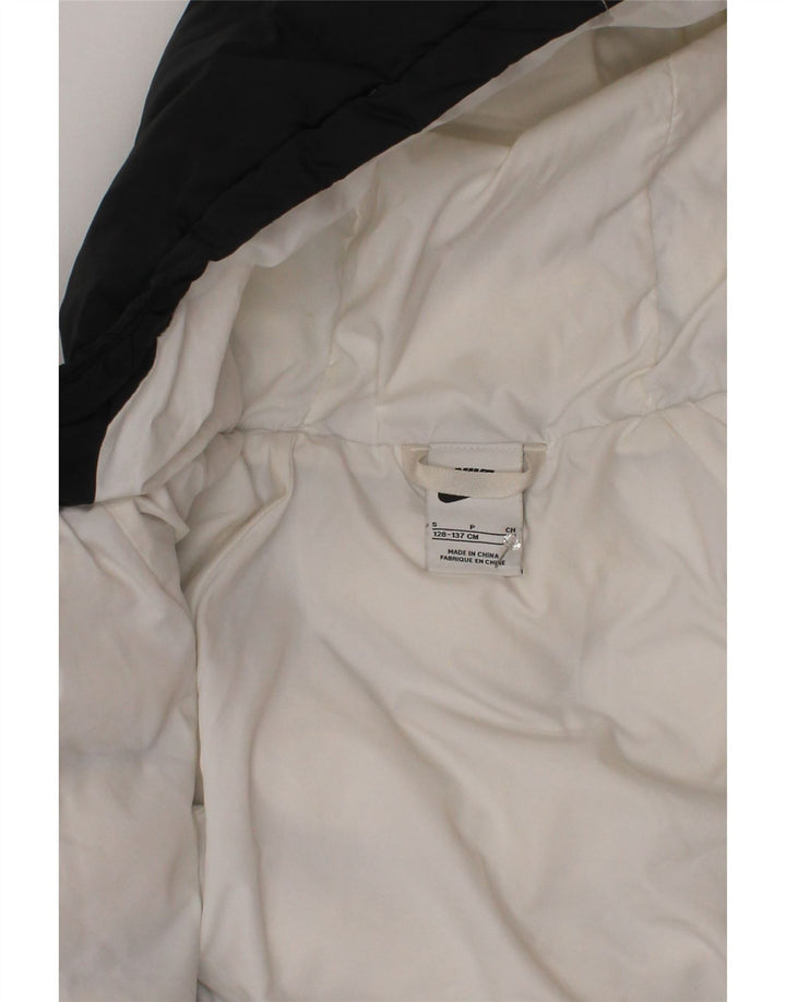 Nike Mädchen-Jacke mit Kapuze, gepolstert, 8–9 Jahre, Größe S, Schwarz, Polyester
