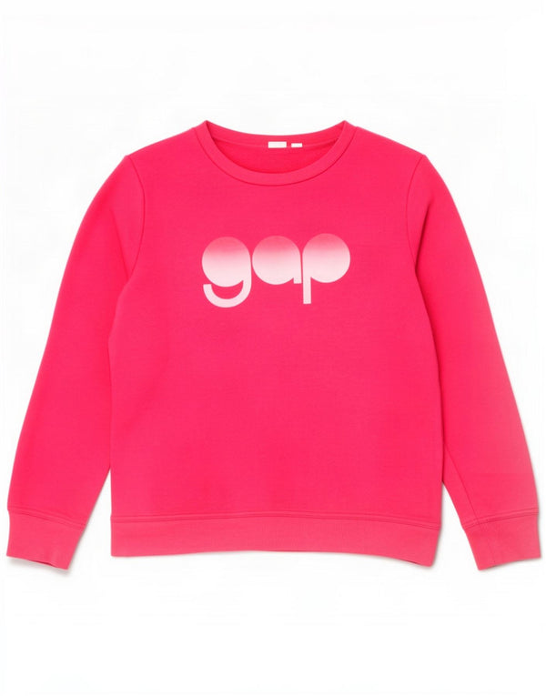 Gap Womens Graphic Oversized Sweatshirt Pullover UK 6 XS Rosa Baumwolle