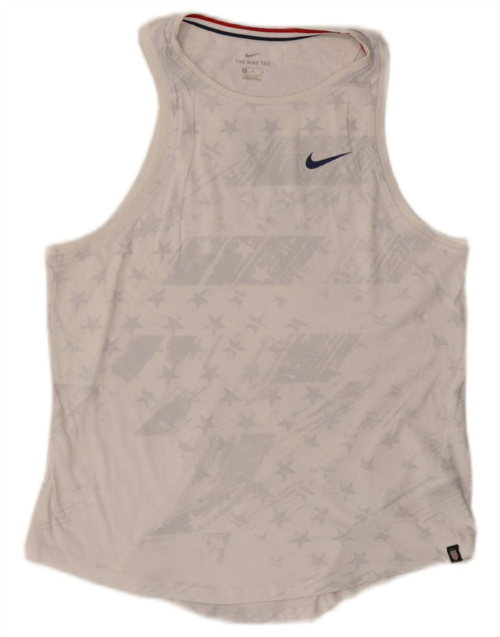 Nike Womens Graphic Vest Top UK 12 Mittelweiße Baumwolle