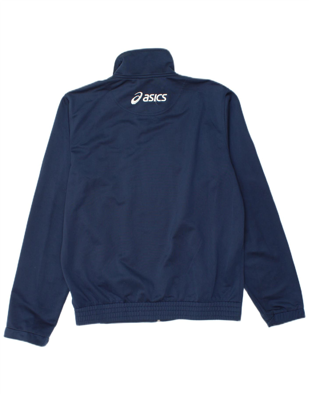 Asics Herren-Trainingsanzug-Oberteil, Jacke, klein, marineblau, Farbblock-Polyester