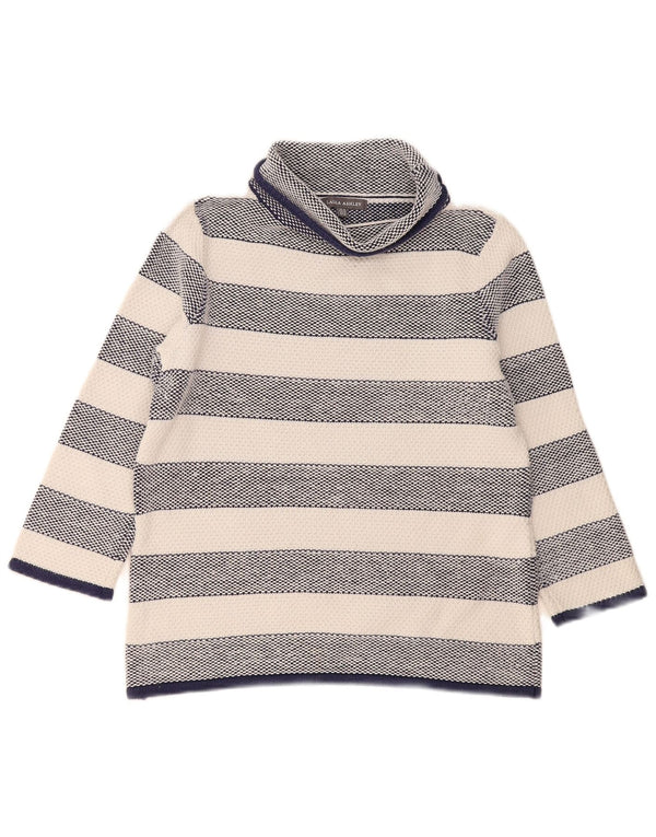 Laura Ashley Rollkragenpullover für Damen, UK 12, mittelmarineblau gestreift