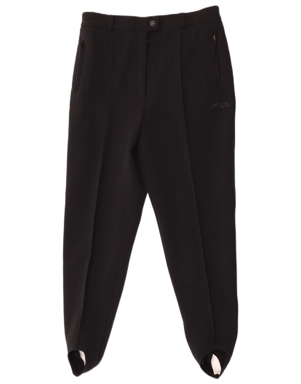 Fila Damen-Anzughose mit hohem Bund und Steigbügel, Größe 50, XL, W32, L30, Schwarz