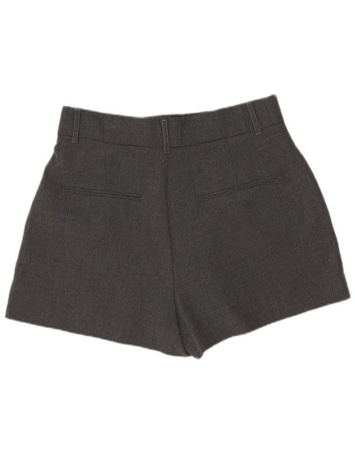Zara Damen-Hotpants mit hoher Taille, mittelgroß, W28, grauer Hahnentrittmuster