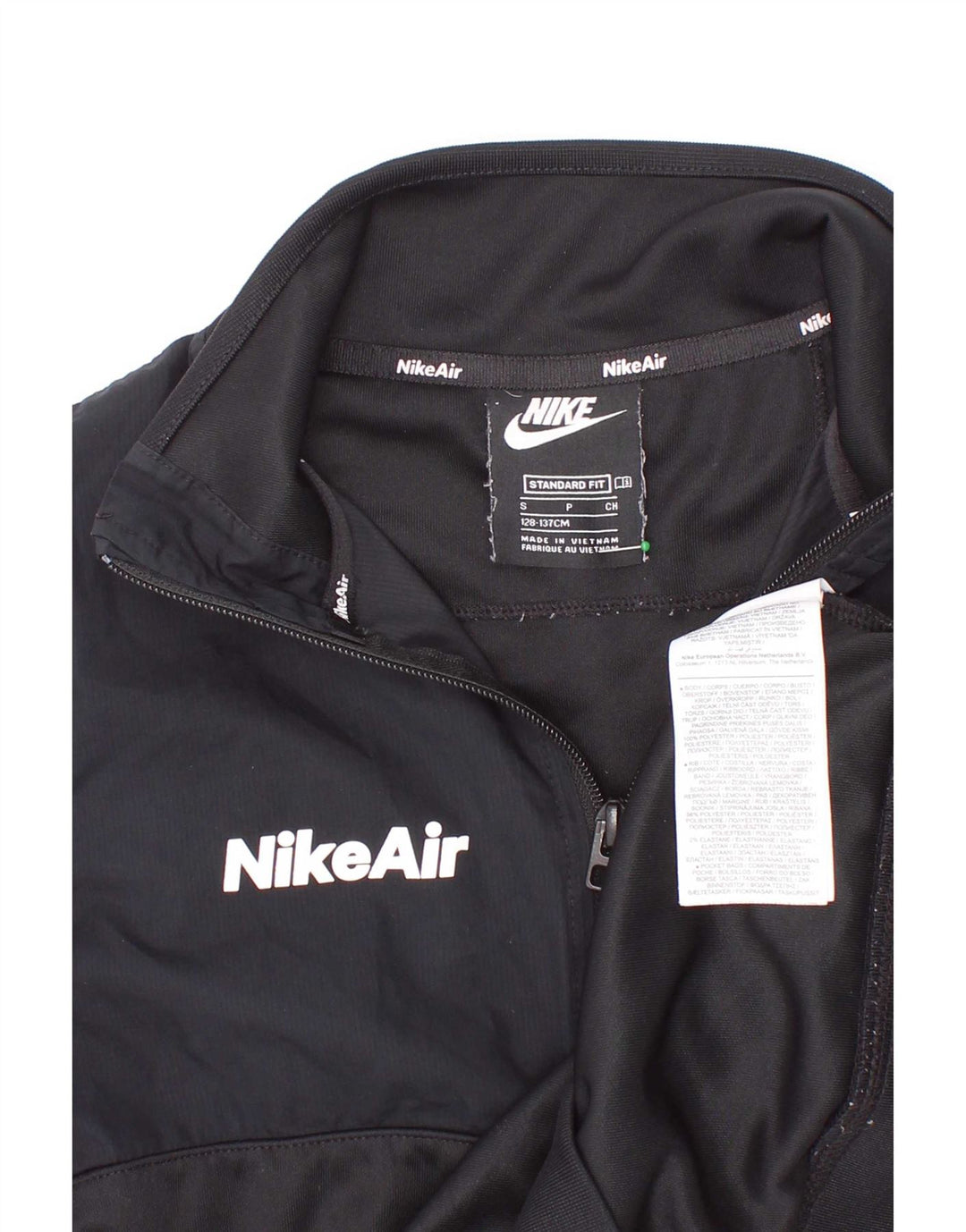 Nike Jungen-Sweatshirt mit Standard-Grafik und Reißverschluss am Hals, 8–9 Jahre, Größe S, Schwarz