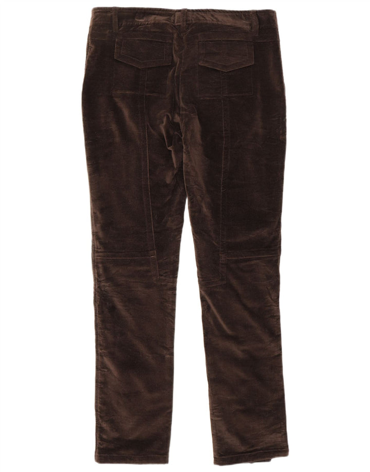 BLUMARINE Damen Samt Slim Casual Hose IT 44 Medium W32 L30 Braun