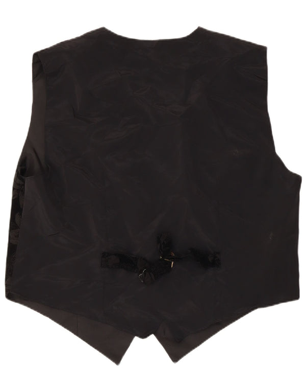 CARINA Damen Weste UK 20 2XL Schwarz geblümt