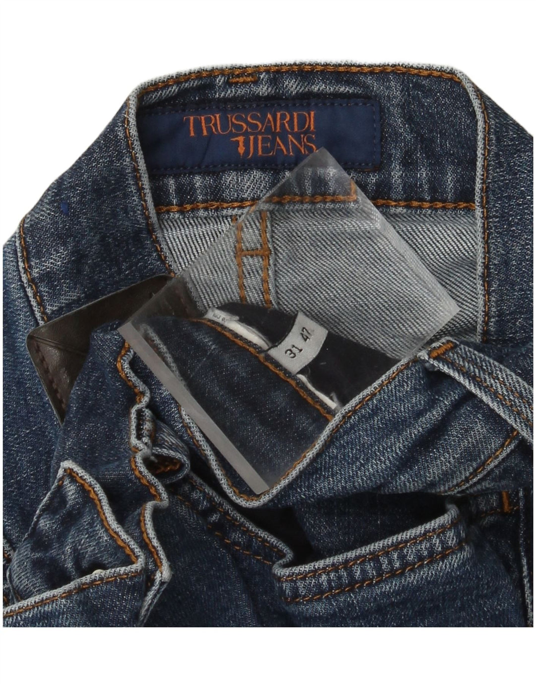 TRUSSARDI Damen Straight Jeans W31 L28 Blau
