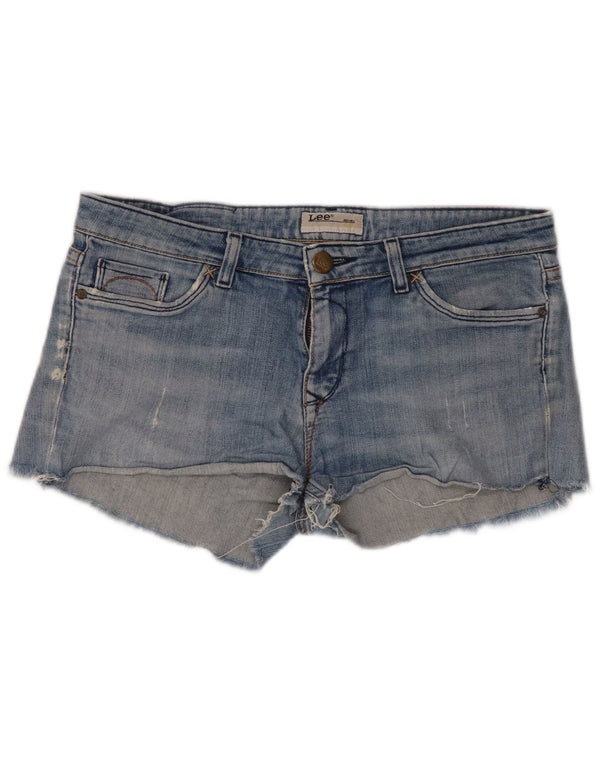 LEE Womens Bell Distressed Denim Shorts W30 Medium Blue Cotton