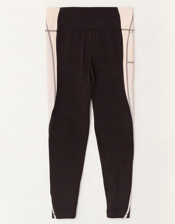 Puma Damen Crop Leggings UK 16 Large Schwarz Colourblock Polyester