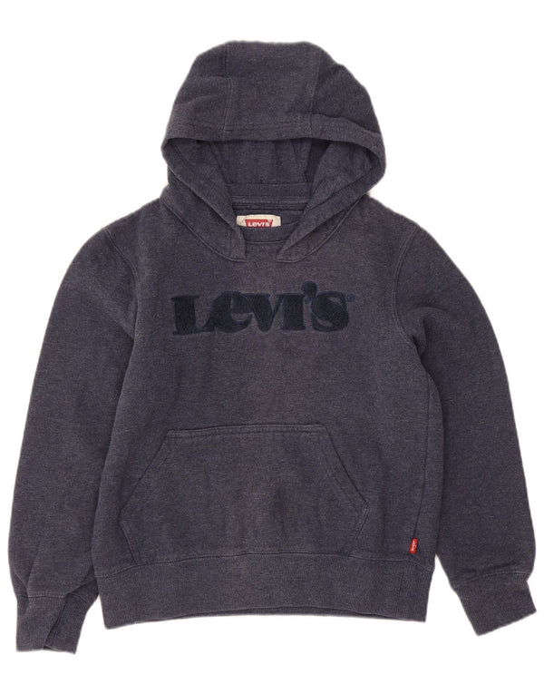 Levi's Jungen-Pullover mit grafischem Kapuzenpullover, 9–10 Jahre, marineblaue Baumwolle