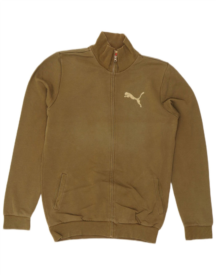 PUMA Jungen-Trainingsanzug, Top-Jacke, 15–16 Jahre, Khaki, Baumwolle