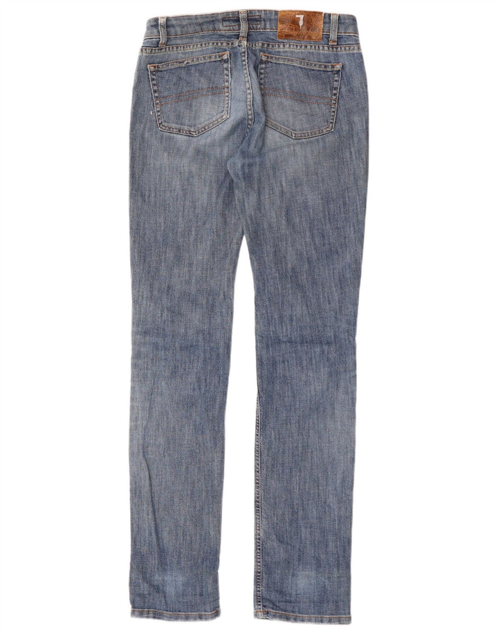 TRUSSARDI Damen Distressed Slim Jeans W27 L33 Blaue Baumwolle
