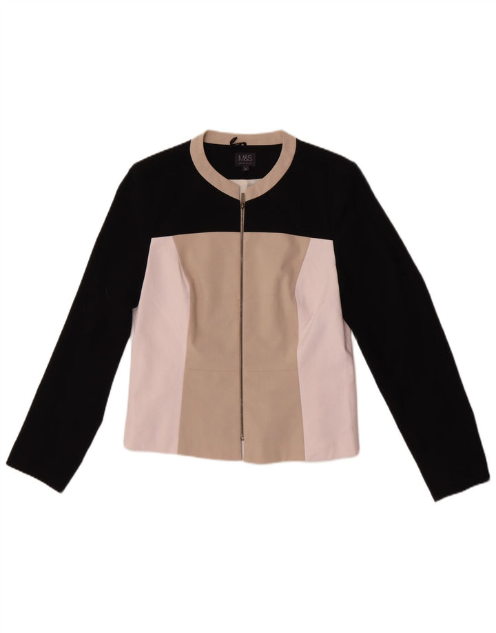 Marks & Spencer Damen Bomberjacke UK 12 Mittelbeige Farbblock
