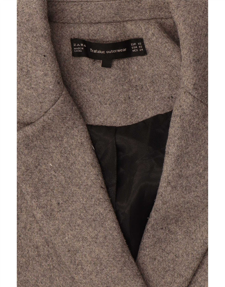 Zara Damen Übergroßer zweireihiger Mantel UK 6 XS Grau