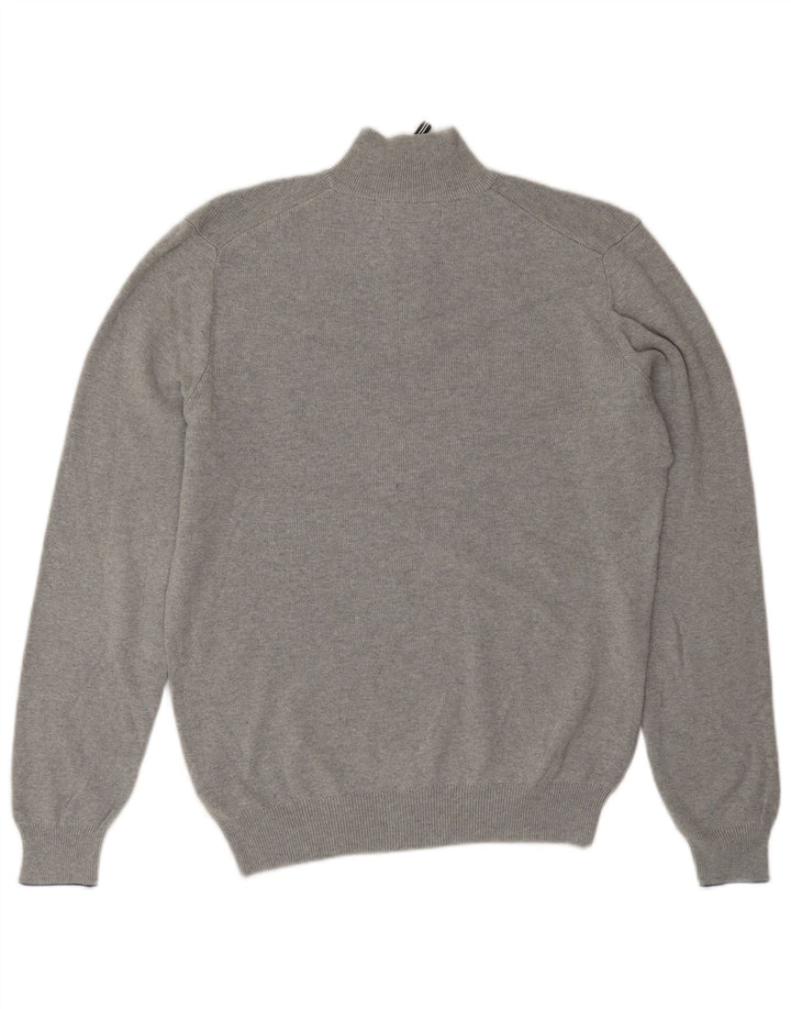 Marks & Spencer Herren Blauer Harbor-Pullover mit Reißverschluss am Hals, Größe S, Grau
