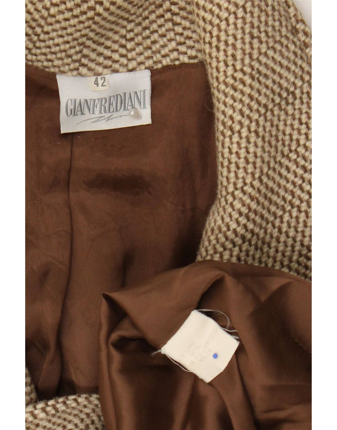 Gianfrediani Damen Zweireihige Blazerjacke IT 42 Mittelbraune Wolle