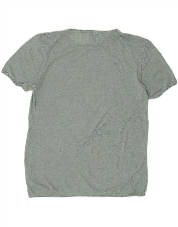 Zara Herren T-Shirt Top Large Grün Baumwolle