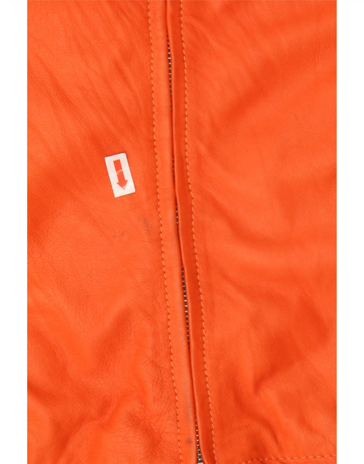 Siteli Damen Militärlederjacke IT 40 Small Orange Leder