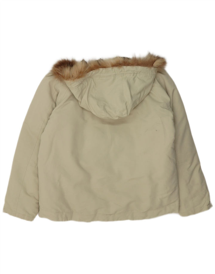 Woolrich Wattierte Damenjacke mit Kapuze, UK 18 XL, grünes Nylon