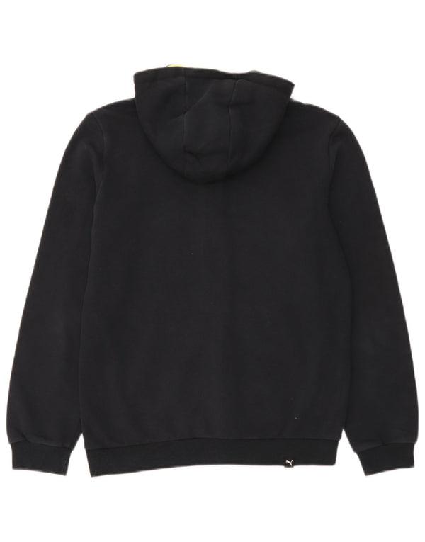Puma Jungen Kapuzenpullover mit grafischem Reißverschluss, 13–14 Jahre, Schwarz