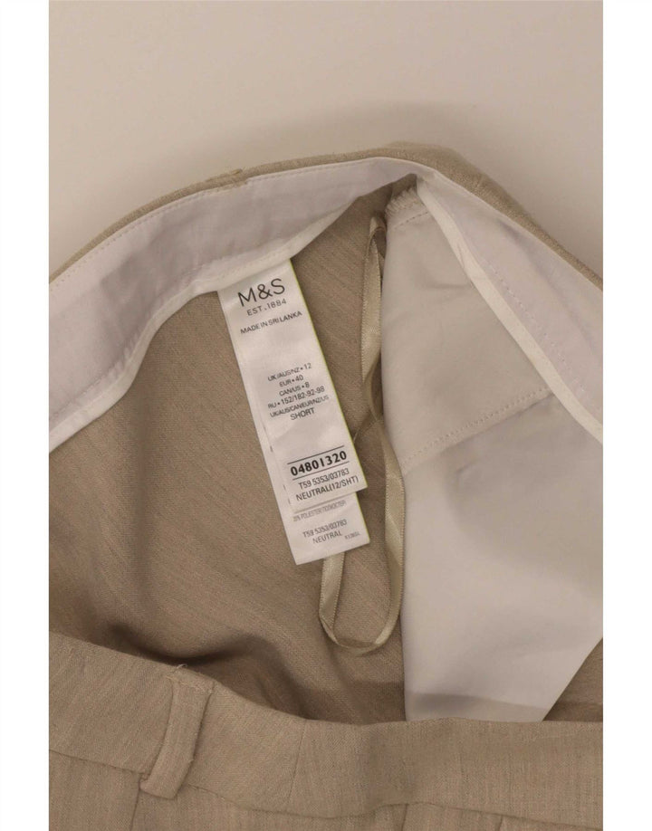 Marks & Spencer Damen Kurz geschnittene Hose UK 12 Medium W32 L25 Beige