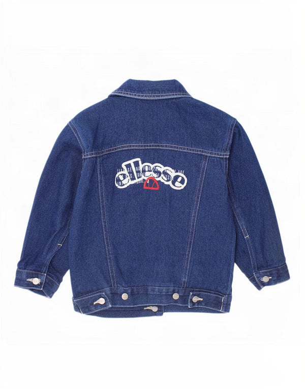 Ellesse Mädchen-Jeansjacke mit Grafik, 2–3 Jahre, marineblaue Baumwolle