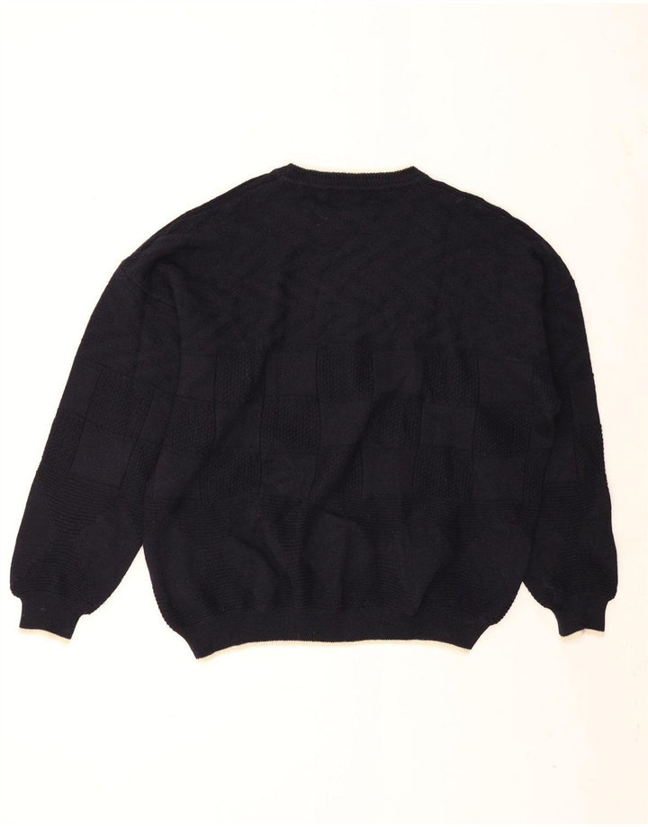 Cacharel Herren-Pullover mit Rundhalsausschnitt, XL, Marineblau, Schurwolle