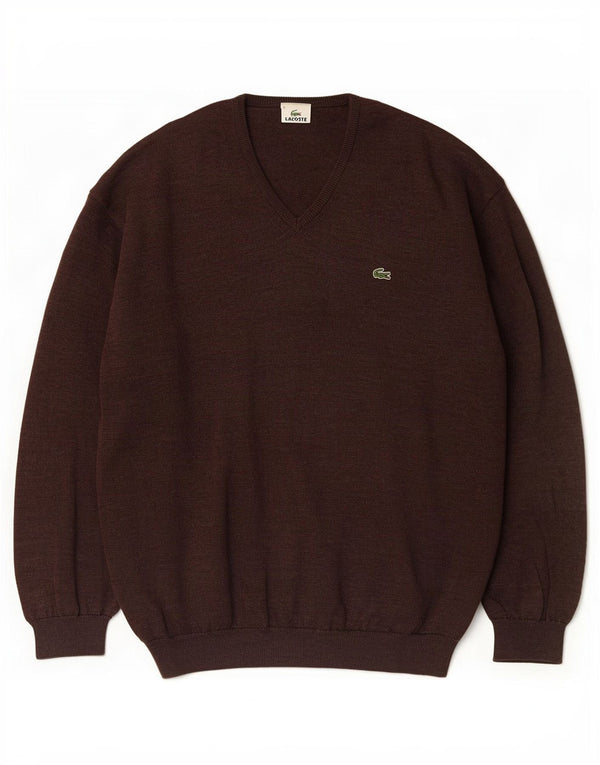 Lacoste Herren-Pullover mit V-Ausschnitt, Größe 6 XL, Braun