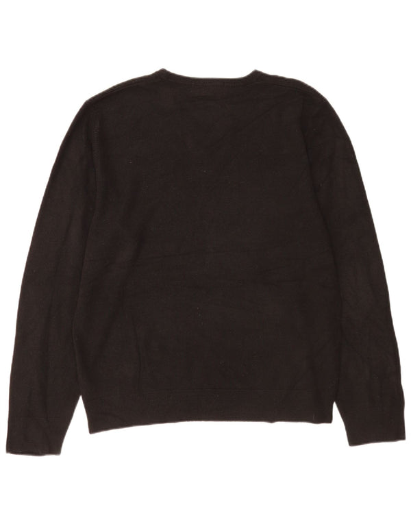 Marks & Spencer Mens V-Neck Jumper Sweater Large Black Acrylic