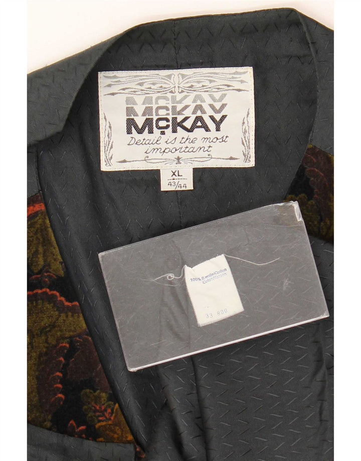 Mckay Herrenweste XL, mehrfarbig, Blumenmuster, Baumwolle