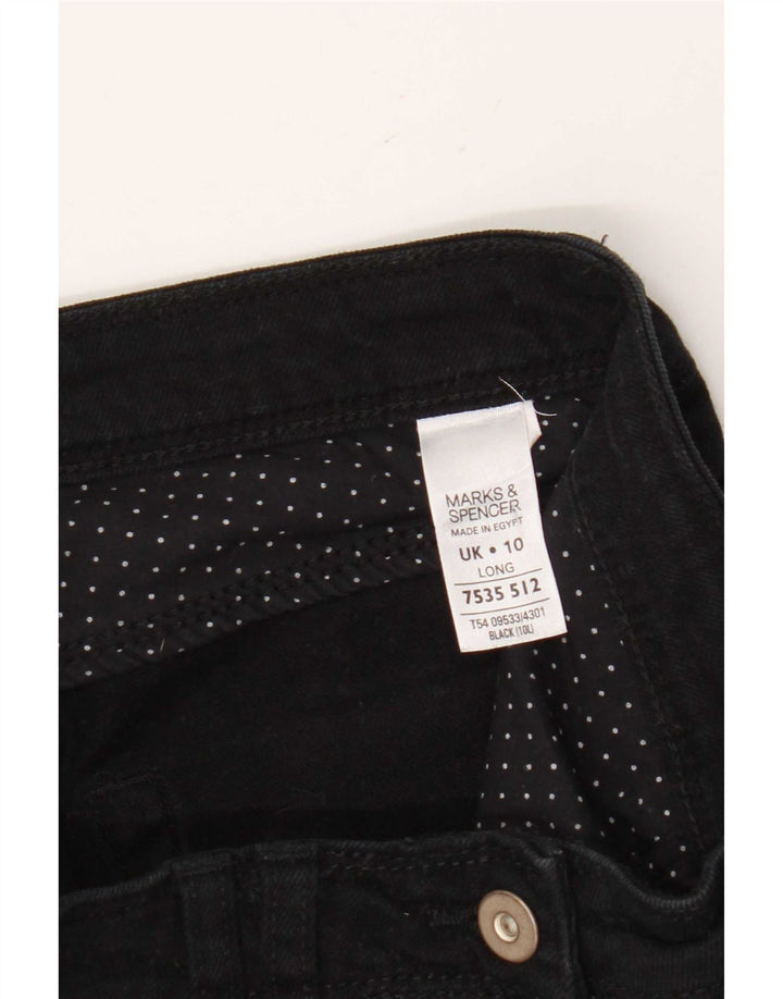 Lange Bootcut-Jeans für Damen von Marks & Spencer, UK 10, Größe S, W28, L33, schwarze Baumwolle