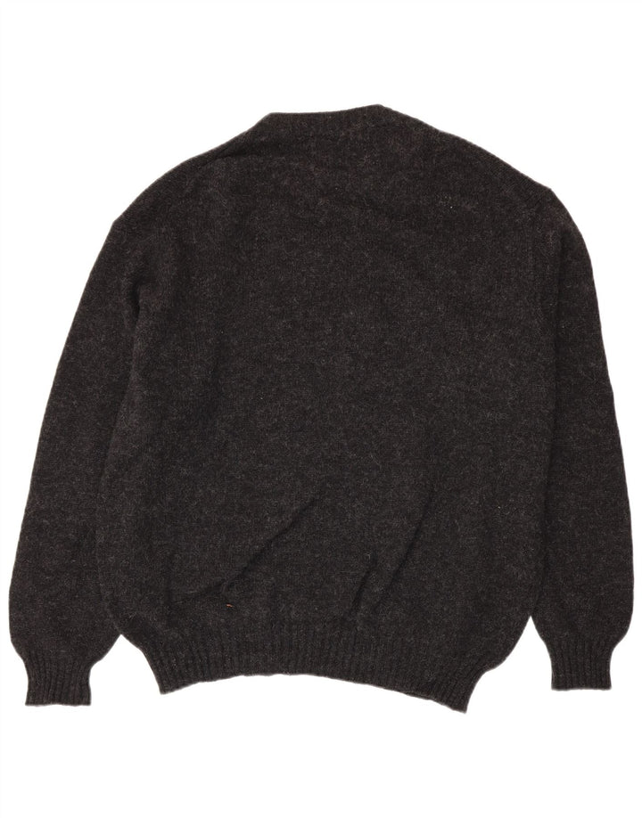 Benetton Herren-Pullover mit Rundhalsausschnitt, XL, Grau meliert