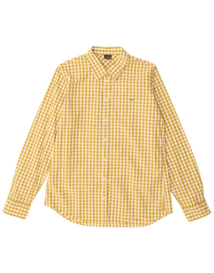 MARC O'POLO Damen-Oversize-Hemd IT 40, kleine grüne Gingham-Baumwolle