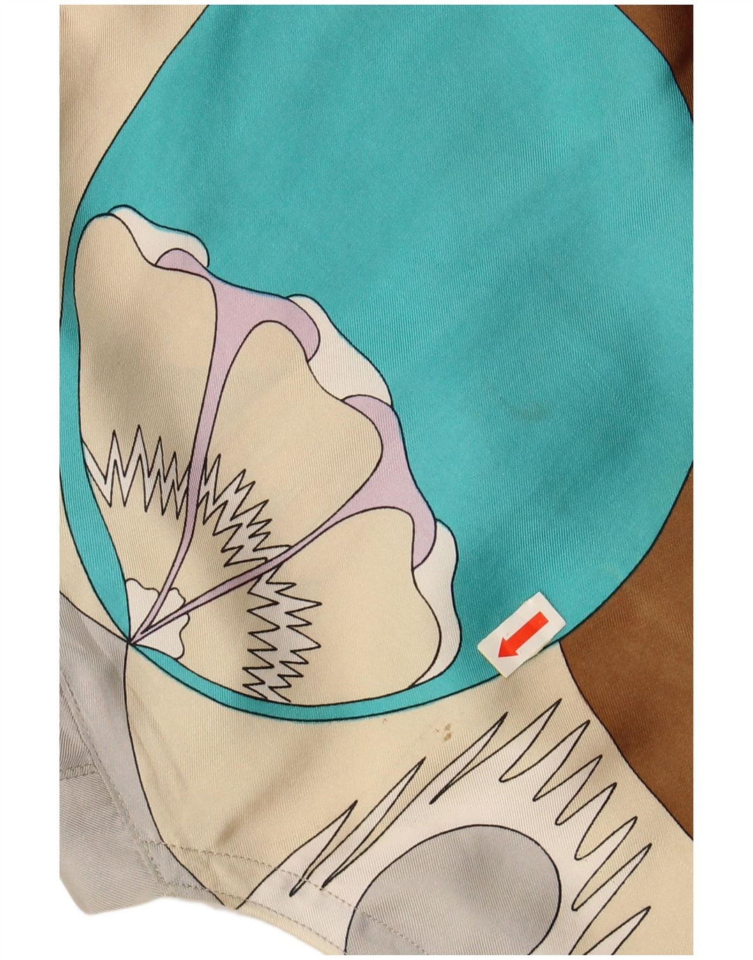 VINTAGE Damen Bluse mit abstraktem Muster UK 14 Medium Mehrfarbig