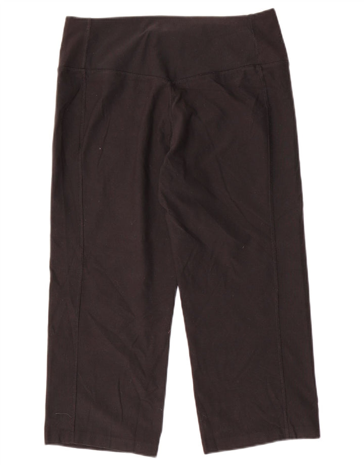 NIKE Womens Dri Fit Capri Leggings UK 12 Medium Schwarz Polyester