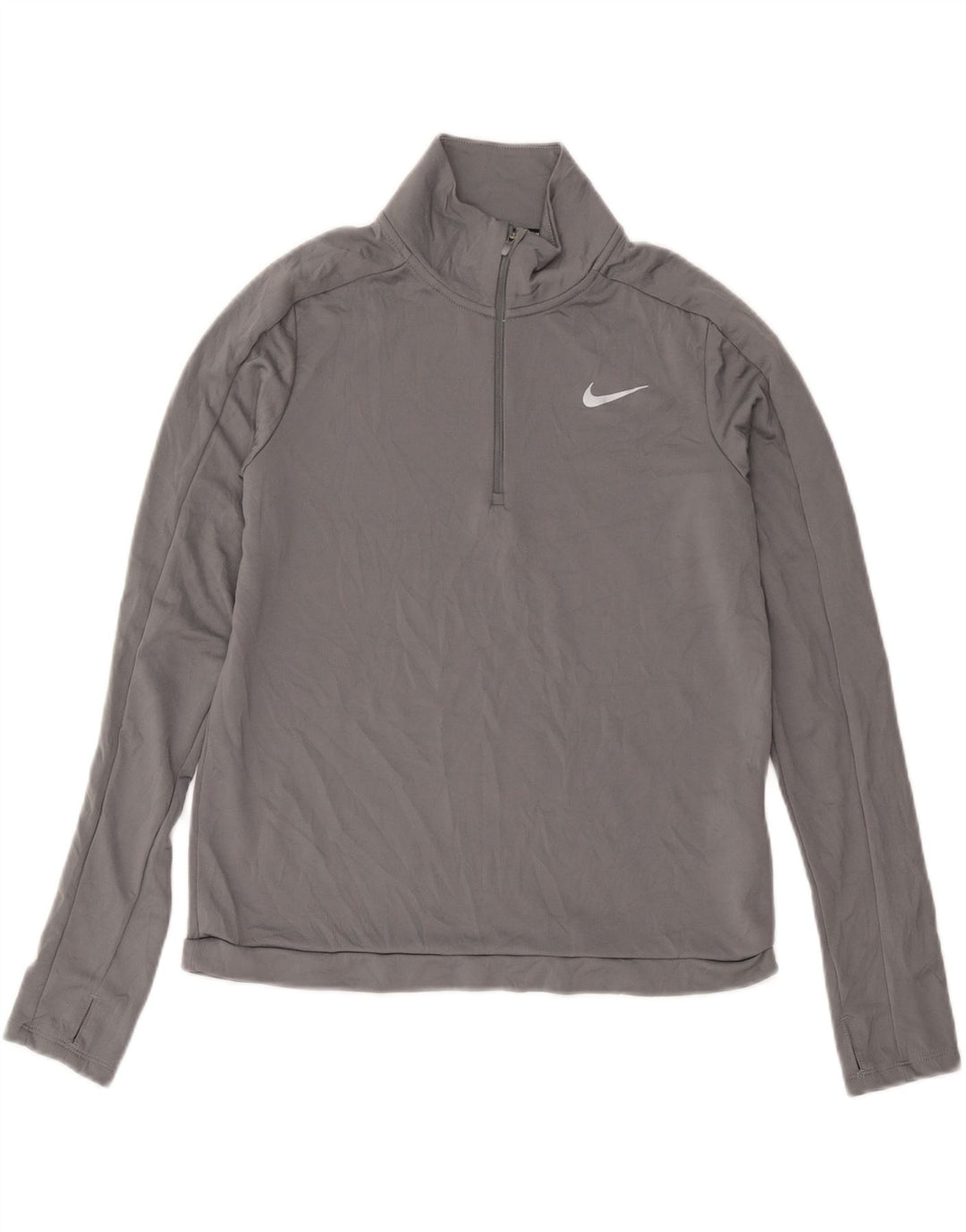 Nike Damen Dri Fit Pullover-Trainingsanzugoberteil mit Reißverschluss, UK 12, Mittelgrau