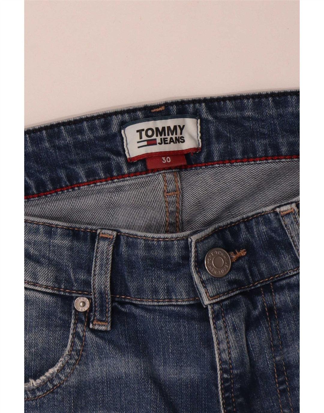Tommy Hilfiger Herren-Jeansshorts mit entspannter Passform, W30, mittelblaue Baumwolle