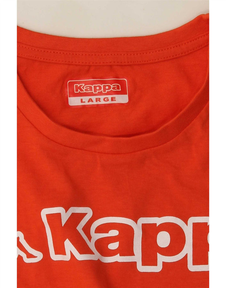 Kappa Herren Grafik T-Shirt Top Large Orange
