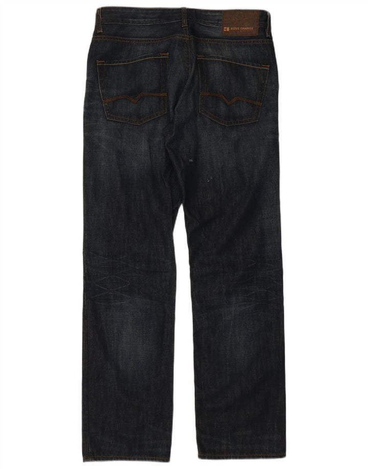 Hugo Boss Herren Straight Jeans W33 L32 Blaue Baumwolle
