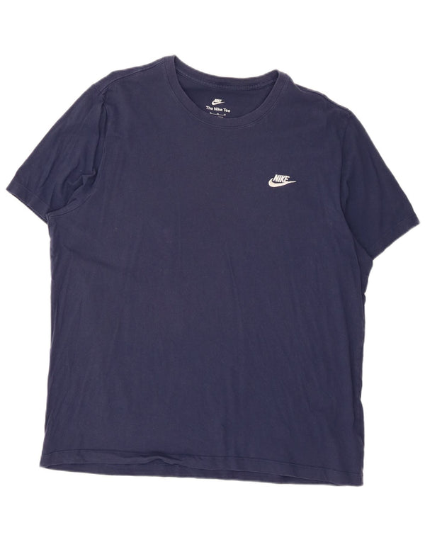 Nike Herren T-Shirt Top XL Marineblau Baumwolle
