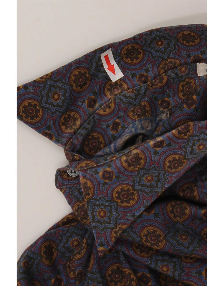 NANI BON Herrenhemd Größe 40 Mittelblau Ikat