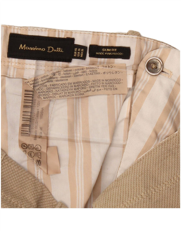 MASSIMO DUTTI Herren Slim Fit Chinohose EU 46 XL W36 L30 Beige Baumwolle