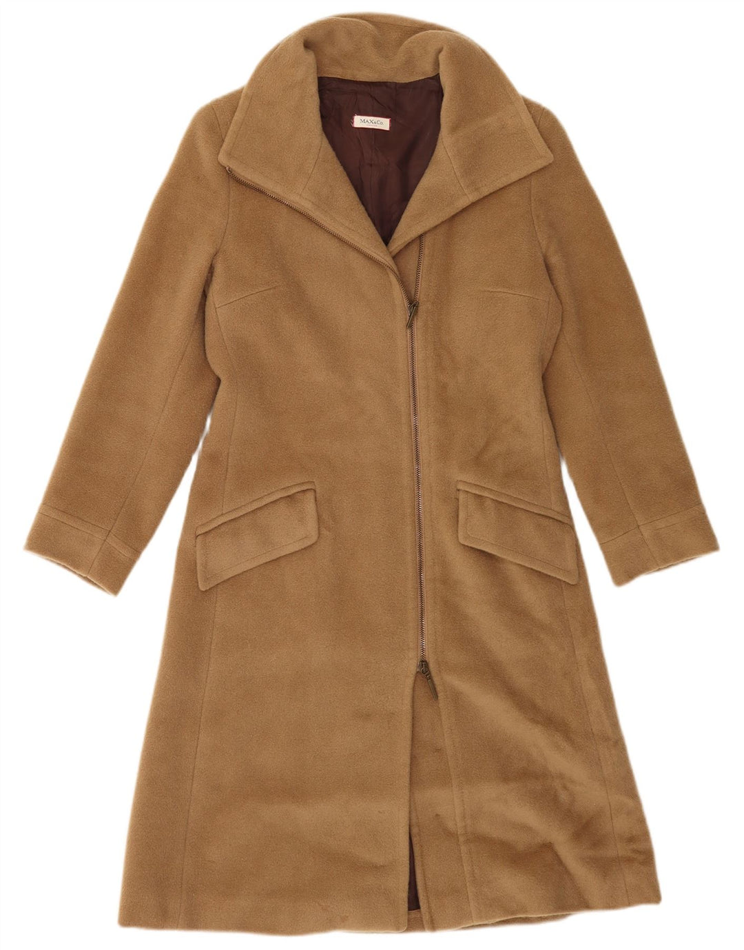 Max & Co. Damen Mantel IT 38 XS Braune Wolle