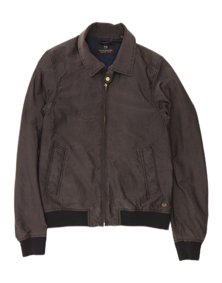 SCOTCH & SODA Mens Bomber Jacket UK 36 Small Grey Polyester