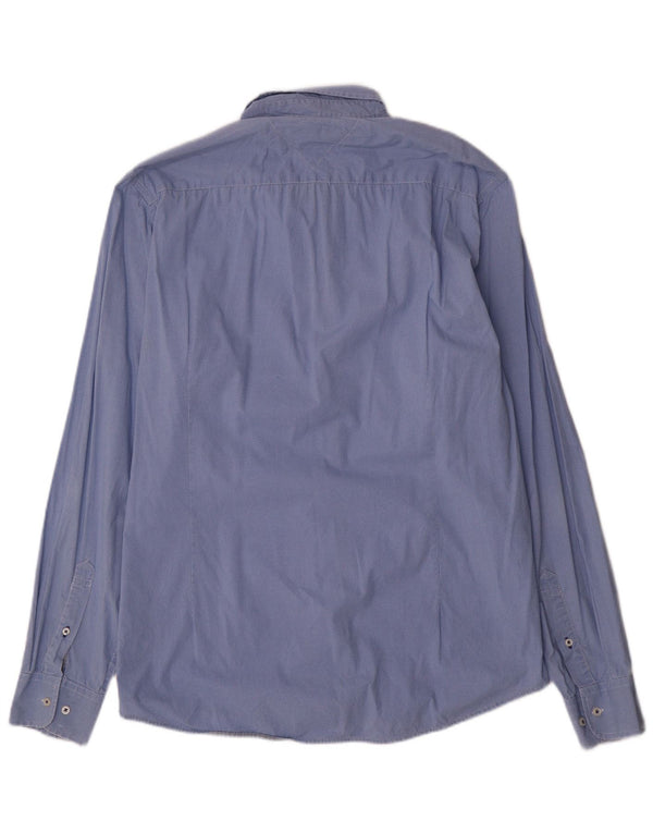 Tommy Hilfiger Herren Slim Fit Hemd 2XL Blau gepunktete Baumwolle